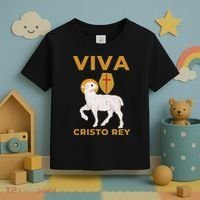 Viva Cristo Rey Roman Catholic Gift Toddler T-Shirt thumb 3