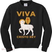 Viva Cristo Rey Roman Catholic Gift Kids Sweatshirt thumb 0
