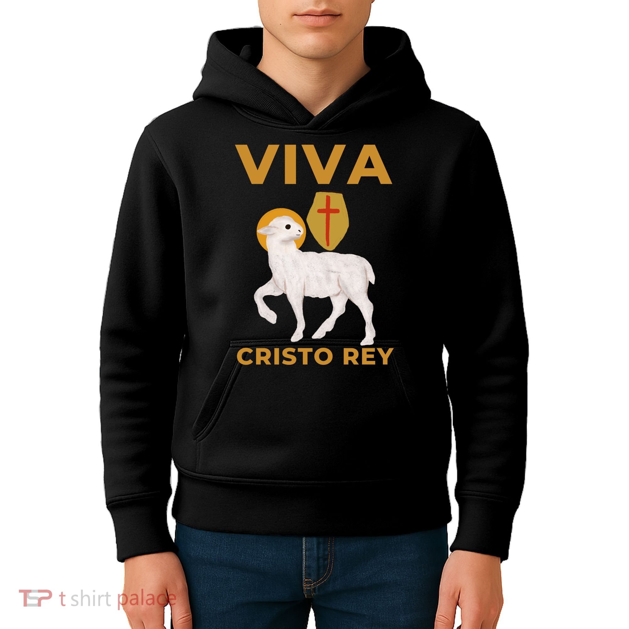 Viva Cristo Rey Roman Catholic Gift Kids Hoodie