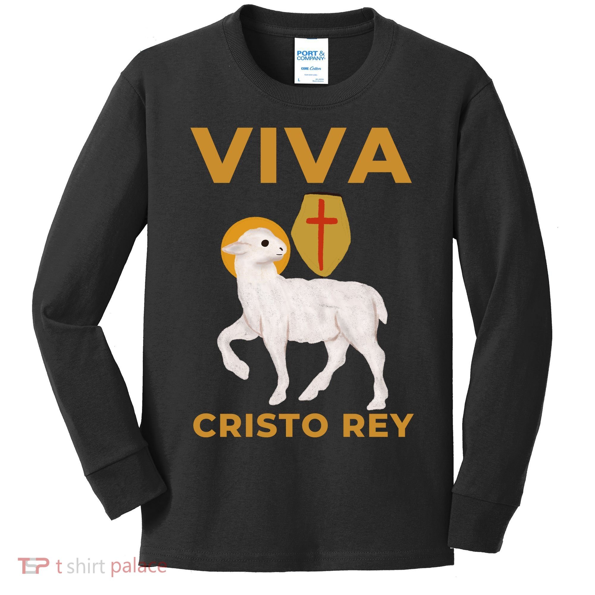 Viva Cristo Rey Roman Catholic Gift Kids Long Sleeve Shirt