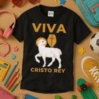 Viva Cristo Rey Roman Catholic Gift Kids T-Shirt thumb 3