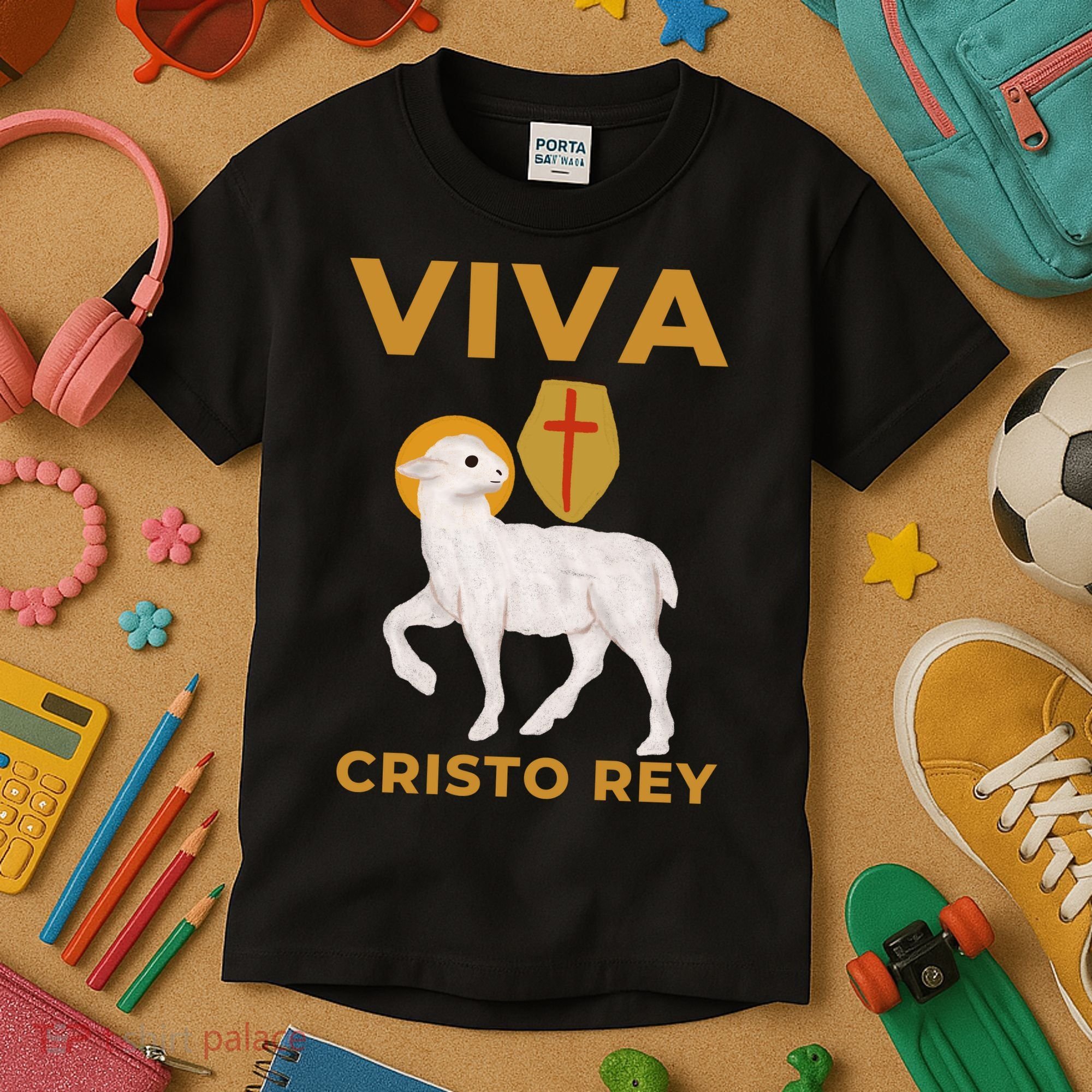Viva Cristo Rey Roman Catholic Gift Kids T-Shirt