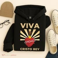 Viva Cristo Rey Roman Catholic Gift Hoodie thumb 4