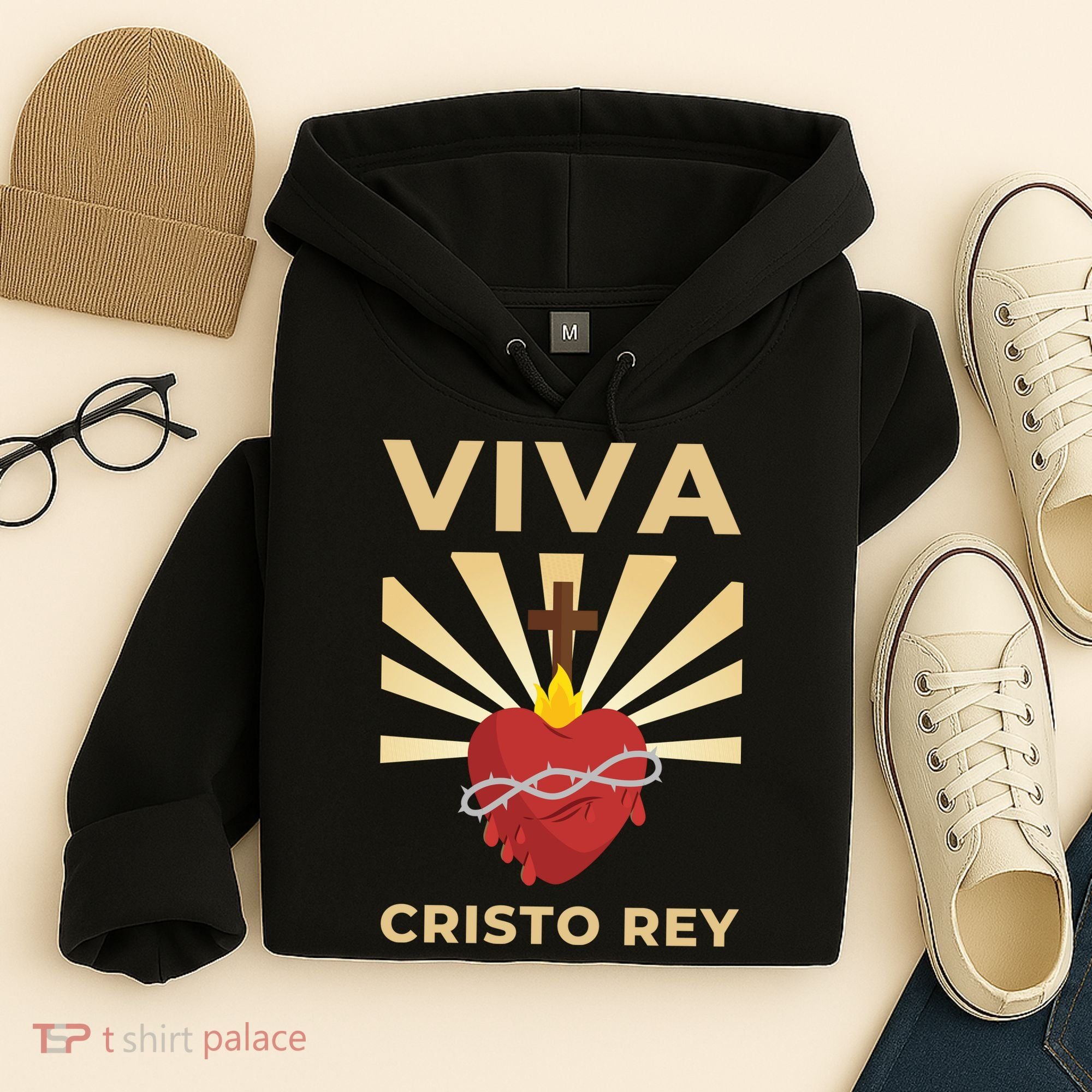 Viva Cristo Rey Roman Catholic Gift Hoodie