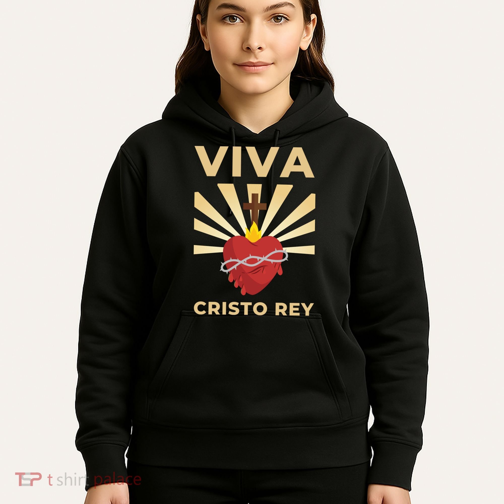 Viva Cristo Rey Roman Catholic Gift Hoodie