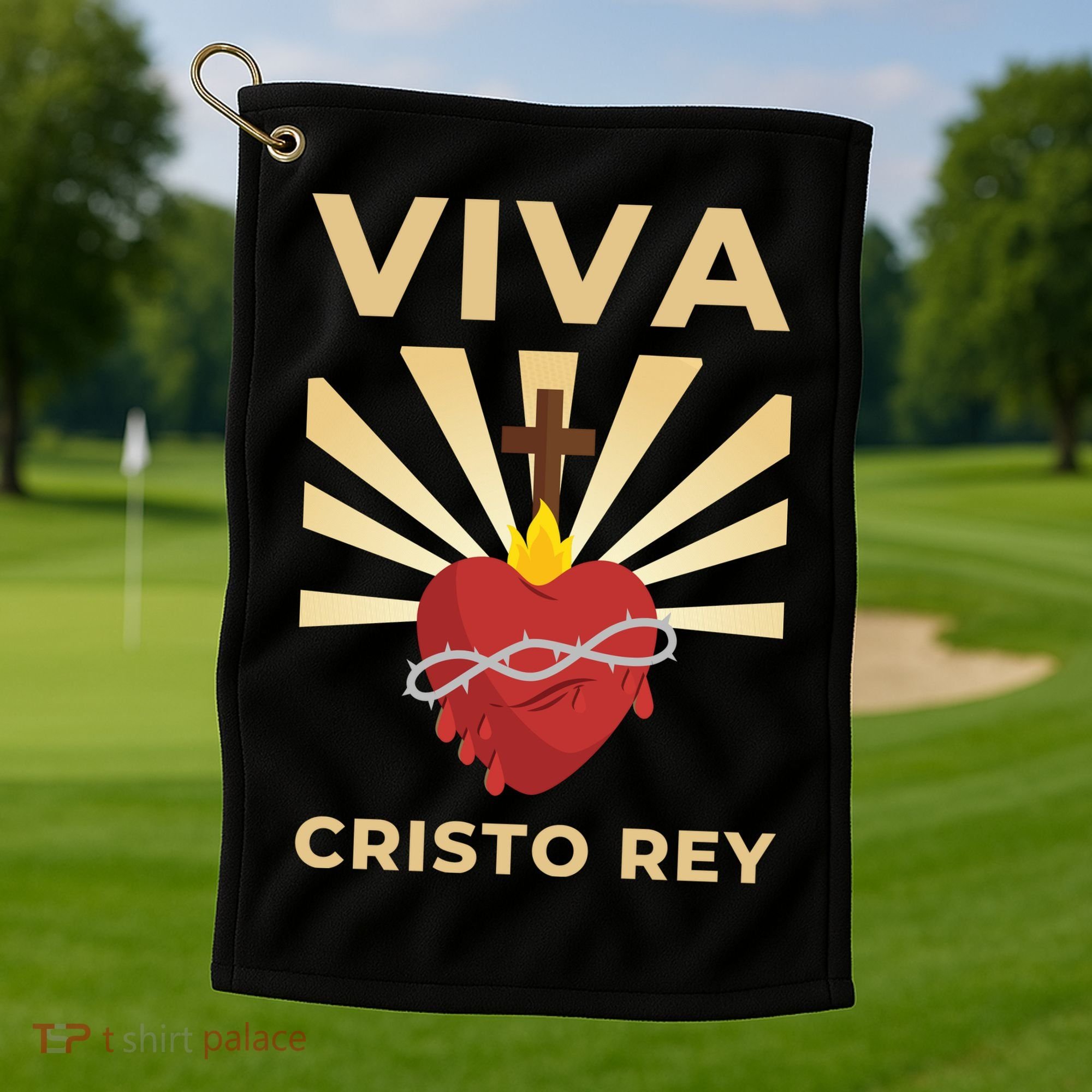 Viva Cristo Rey Roman Catholic Gift Golf Towel