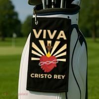 Viva Cristo Rey Roman Catholic Gift Golf Towel thumb 2