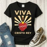 Viva Cristo Rey Roman Catholic Gift Women's T-Shirt thumb 3