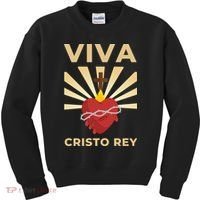Viva Cristo Rey Roman Catholic Gift Kids Sweatshirt thumb 0