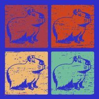 Vintage Capybara Rodent Animals Capybaras T-Shirt thumb 7
