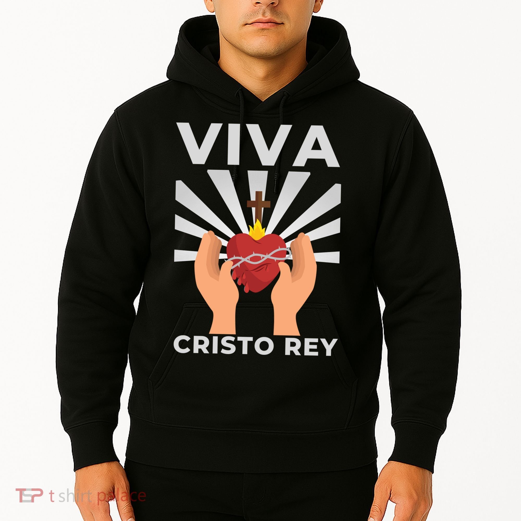 Viva Cristo Rey Roman Catholic Gift Hoodie