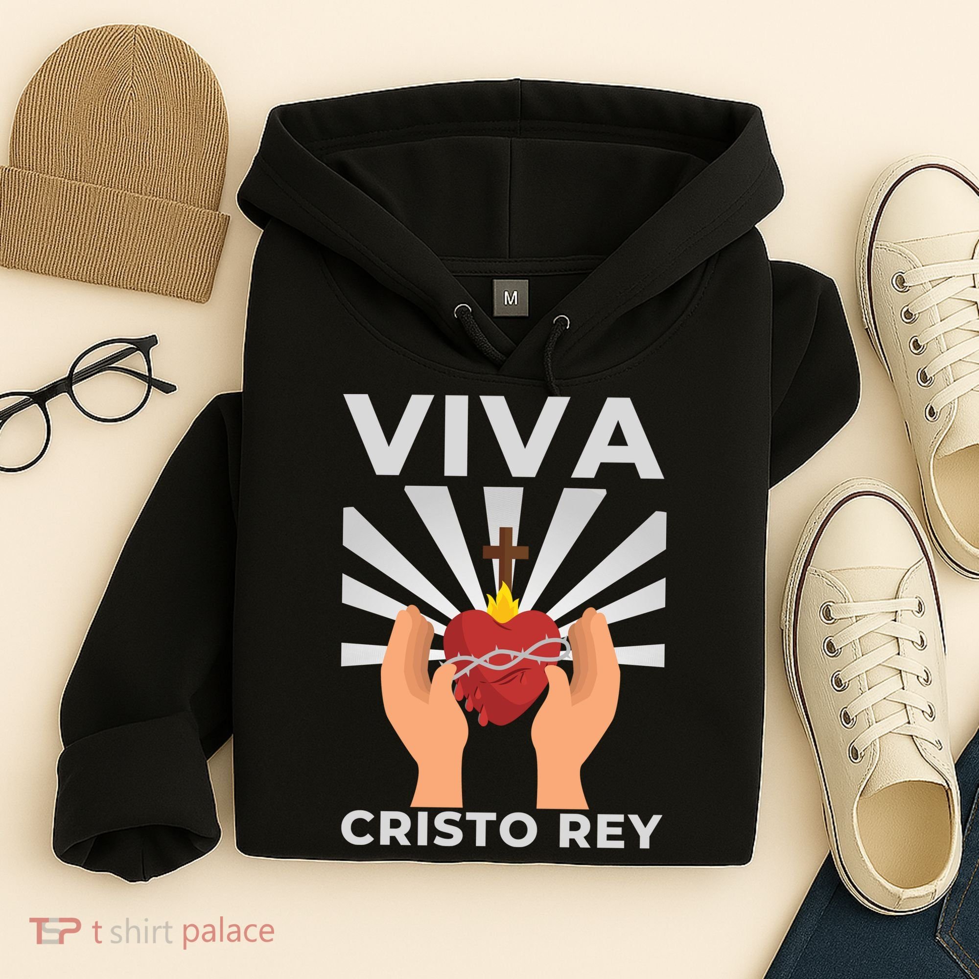 Viva Cristo Rey Roman Catholic Gift Hoodie