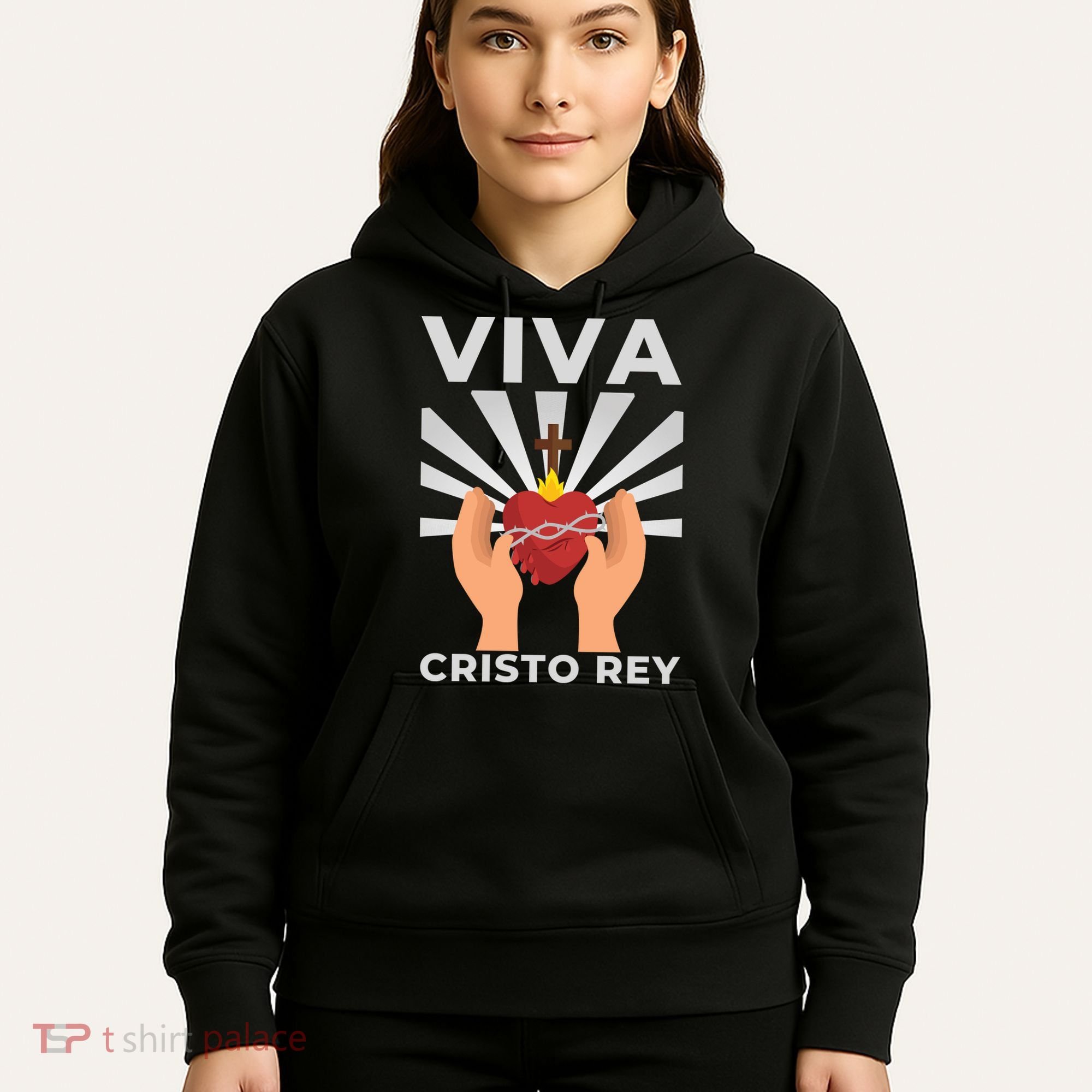 Viva Cristo Rey Roman Catholic Gift Hoodie