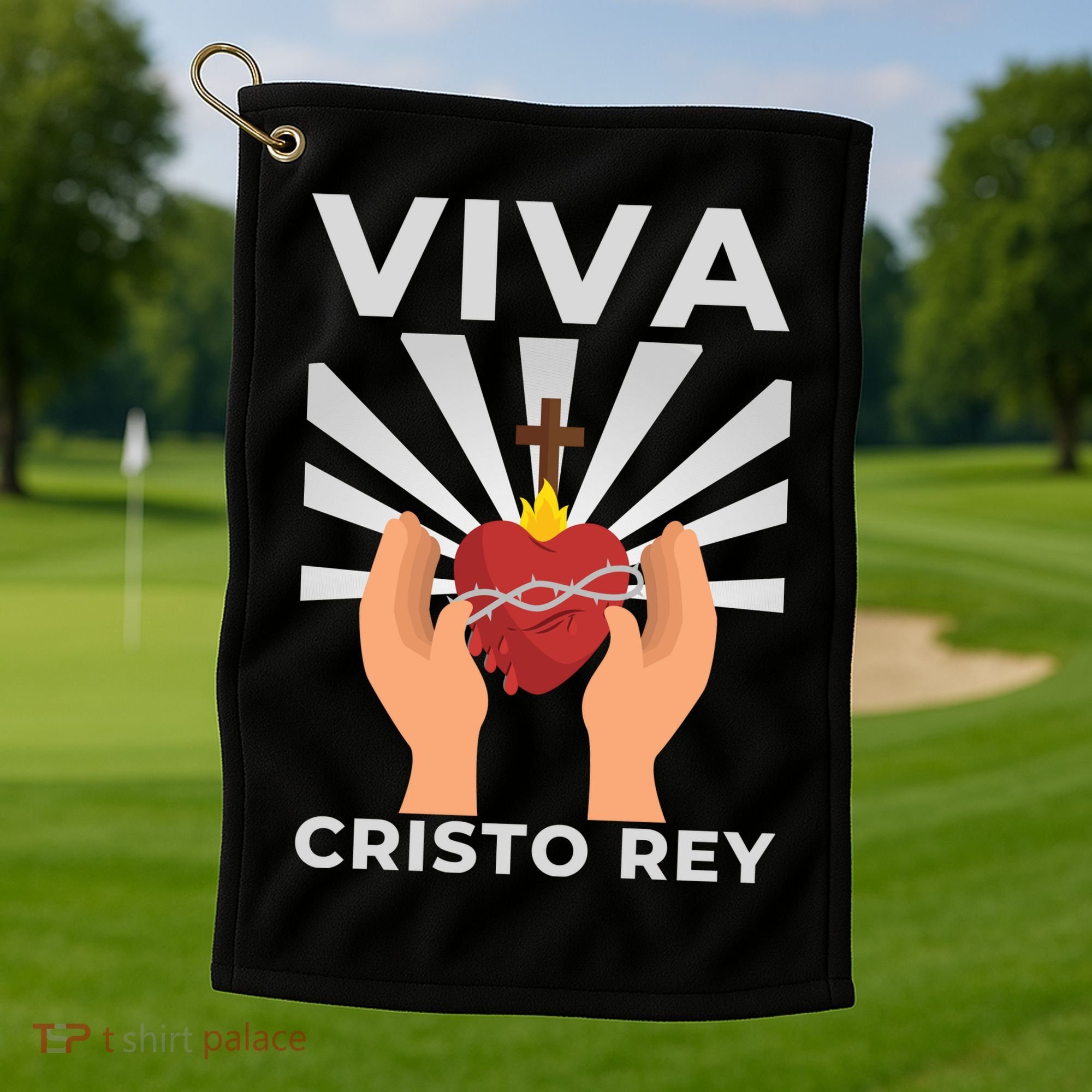 Viva Cristo Rey Roman Catholic Gift Golf Towel