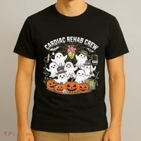 Vintage Cardiac Rehab Crew Rehab Nurse Spooky Halloween T-Shirt thumb 3
