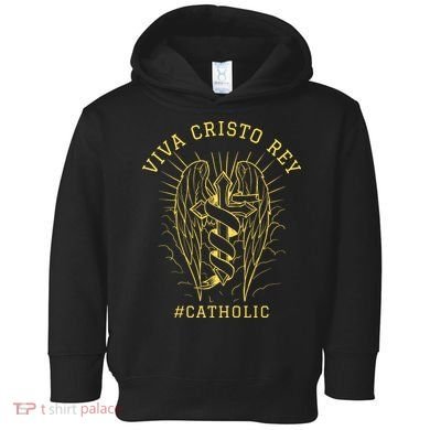 Viva Cristo Rey Roman Catholic Gift Toddler Hoodie