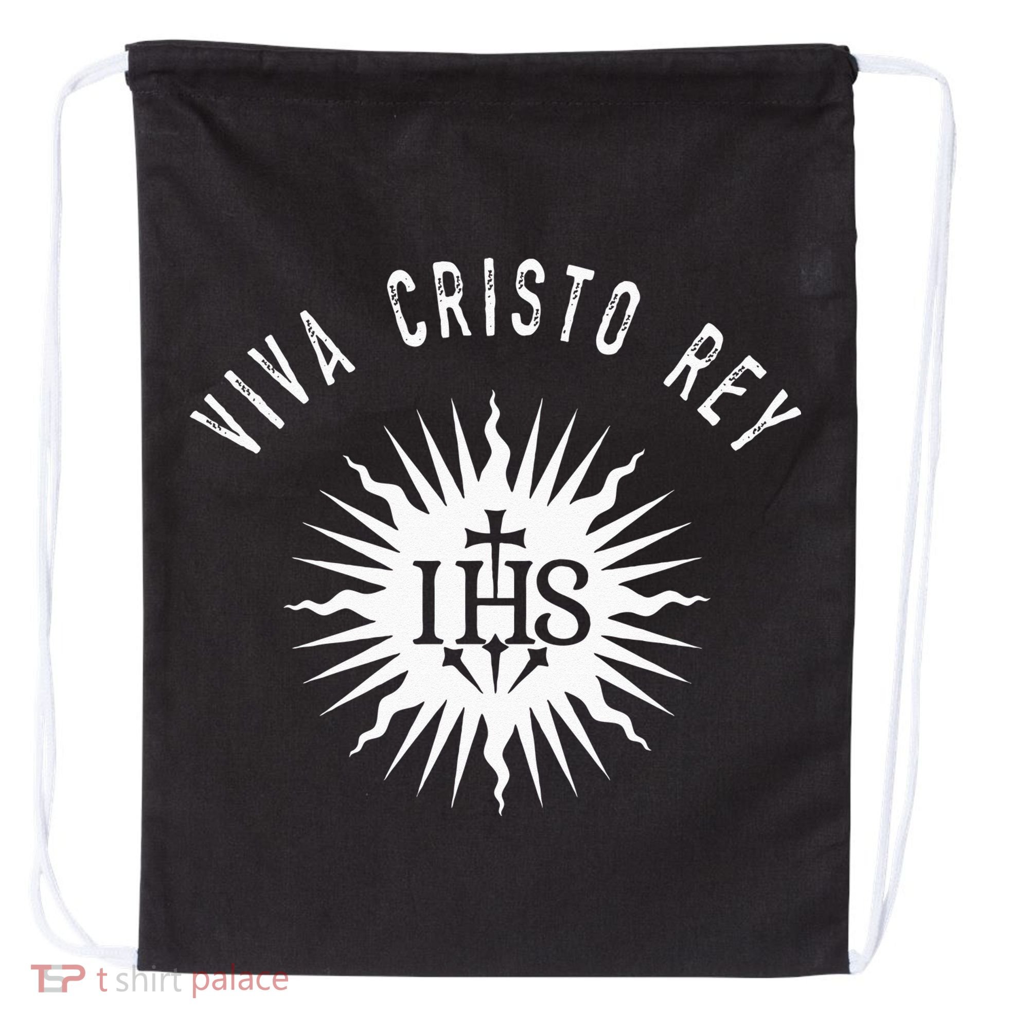 Viva Cristo Rey Roman Catholic Cristeros Drawstring Bag