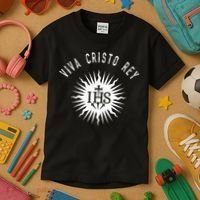 Viva Cristo Rey Roman Catholic Cristeros Kids T-Shirt thumb 3