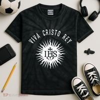 Viva Cristo Rey Roman Catholic Cristeros Kids Tie-Dye T-Shirt thumb 2