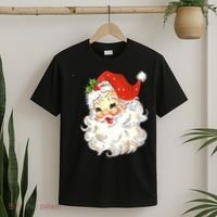 Vintage Christmas Santa Claus Face Old Fashioned T-Shirt thumb 2