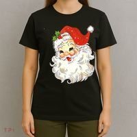 Vintage Christmas Santa Claus Face Old Fashioned T-Shirt thumb 4