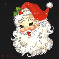 Vintage Christmas Santa Claus Face Old Fashioned T-Shirt thumb 7