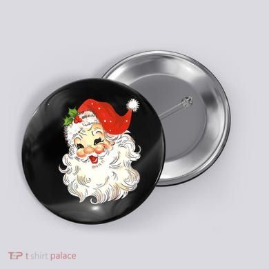 Vintage Christmas Santa Claus Face Old Fashioned Button
