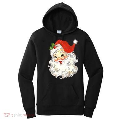Vintage Christmas Santa Claus Face Old Fashioned Women's Hoodie