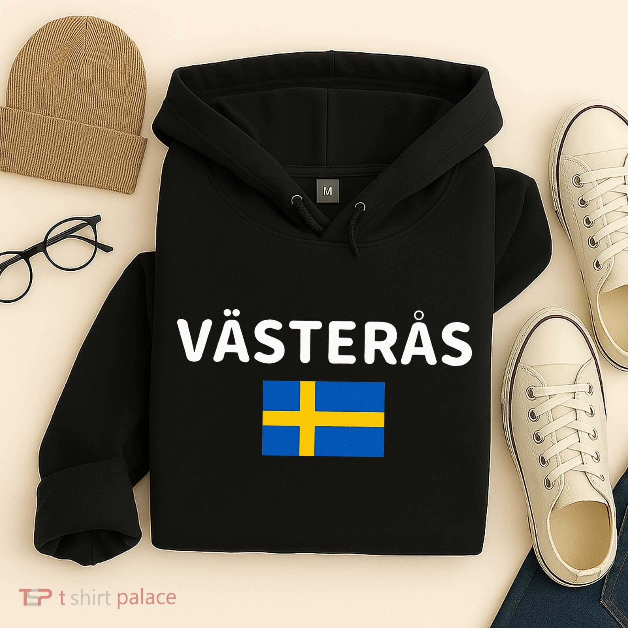 VäSteråS City Sweden Swedish Flag Hoodie