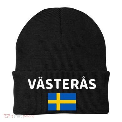 VäSteråS City Sweden Swedish Flag Beanie