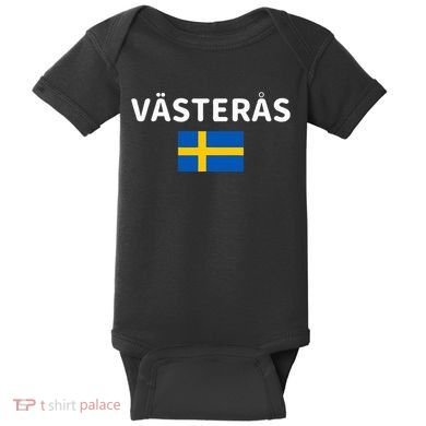 VäSteråS City Sweden Swedish Flag Baby Bodysuit