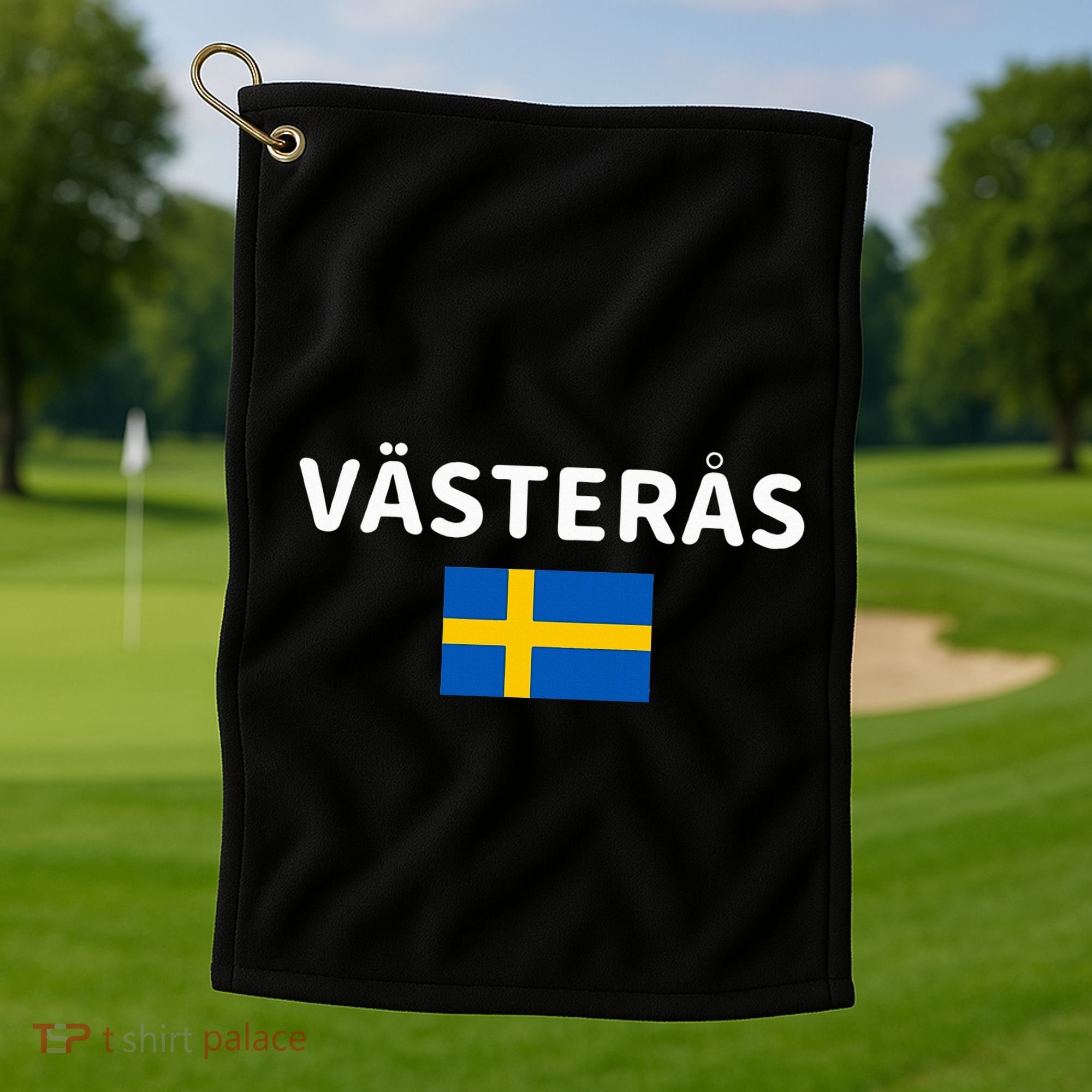 VäSteråS City Sweden Swedish Flag Golf Towel