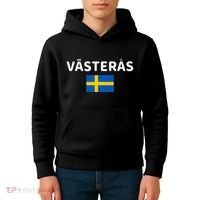 VäSteråS City Sweden Swedish Flag Kids Hoodie thumb 4
