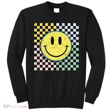 Vintage Checkered Smiling Face Sweatshirt
