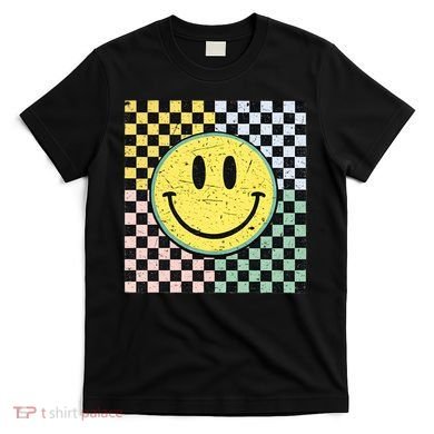 Vintage Checkered Smiling Face T-Shirt