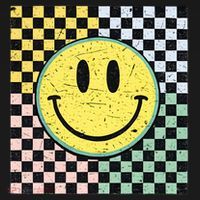 Vintage Checkered Smiling Face T-Shirt thumb 7