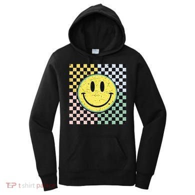 Vintage Checkered Smiling Face Women's Hoodie