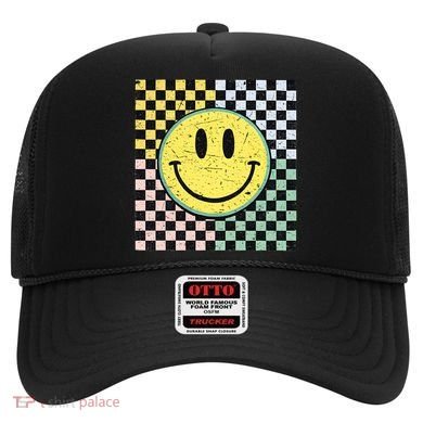 Vintage Checkered Smiling Face Hat