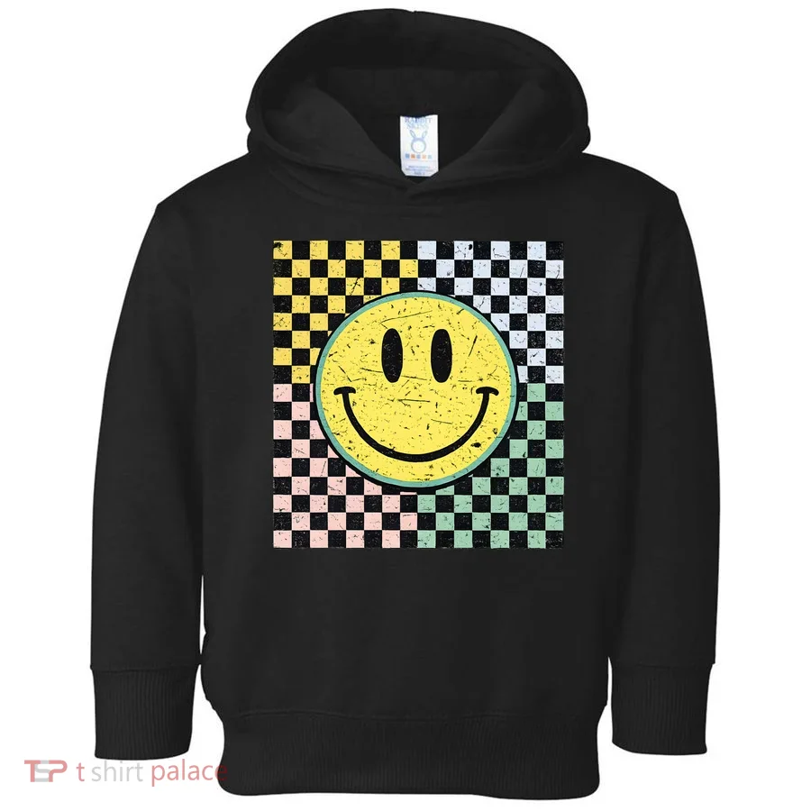 Vintage Checkered Smiling Face Toddler Hoodie