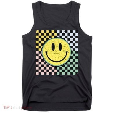 Vintage Checkered Smiling Face Tank Top