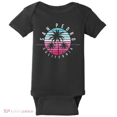 Vintage California San Pedro Ca Beach Gps Coordinate Baby Bodysuit