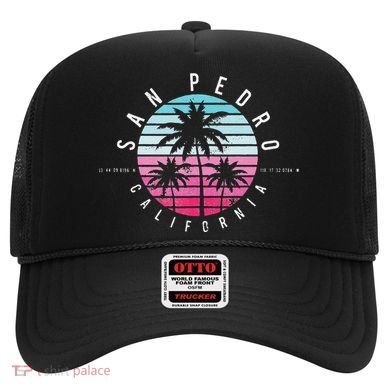 Vintage California San Pedro Ca Beach Gps Coordinate Hat