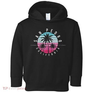 Vintage California San Pedro Ca Beach Gps Coordinate Toddler Hoodie