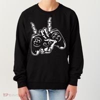 Videogame Controller Skeleton Hand Lazy Halloween Costume Gift Women's Sweatshirt thumb 0