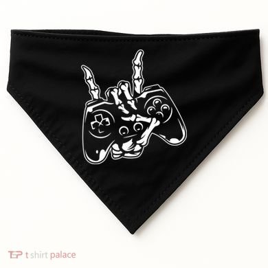Videogame Controller Skeleton Hand Lazy Halloween Costume Gift USA-Made Doggie Bandana