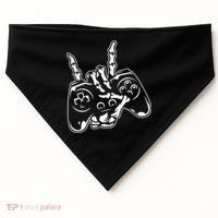 Videogame Controller Skeleton Hand Lazy Halloween Costume Gift USA-Made Doggie Bandana thumb 0