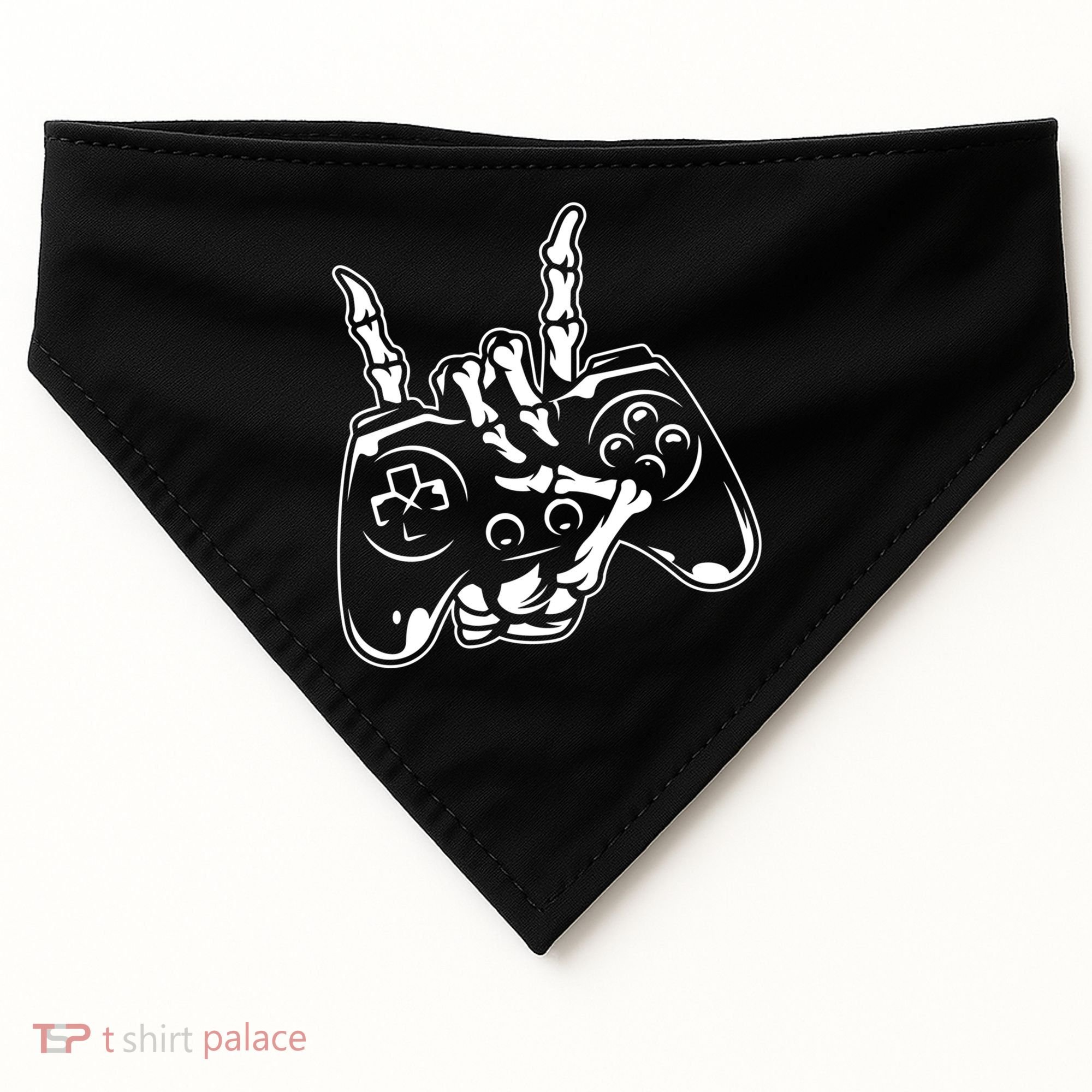 Videogame Controller Skeleton Hand Lazy Halloween Costume Gift USA-Made Doggie Bandana