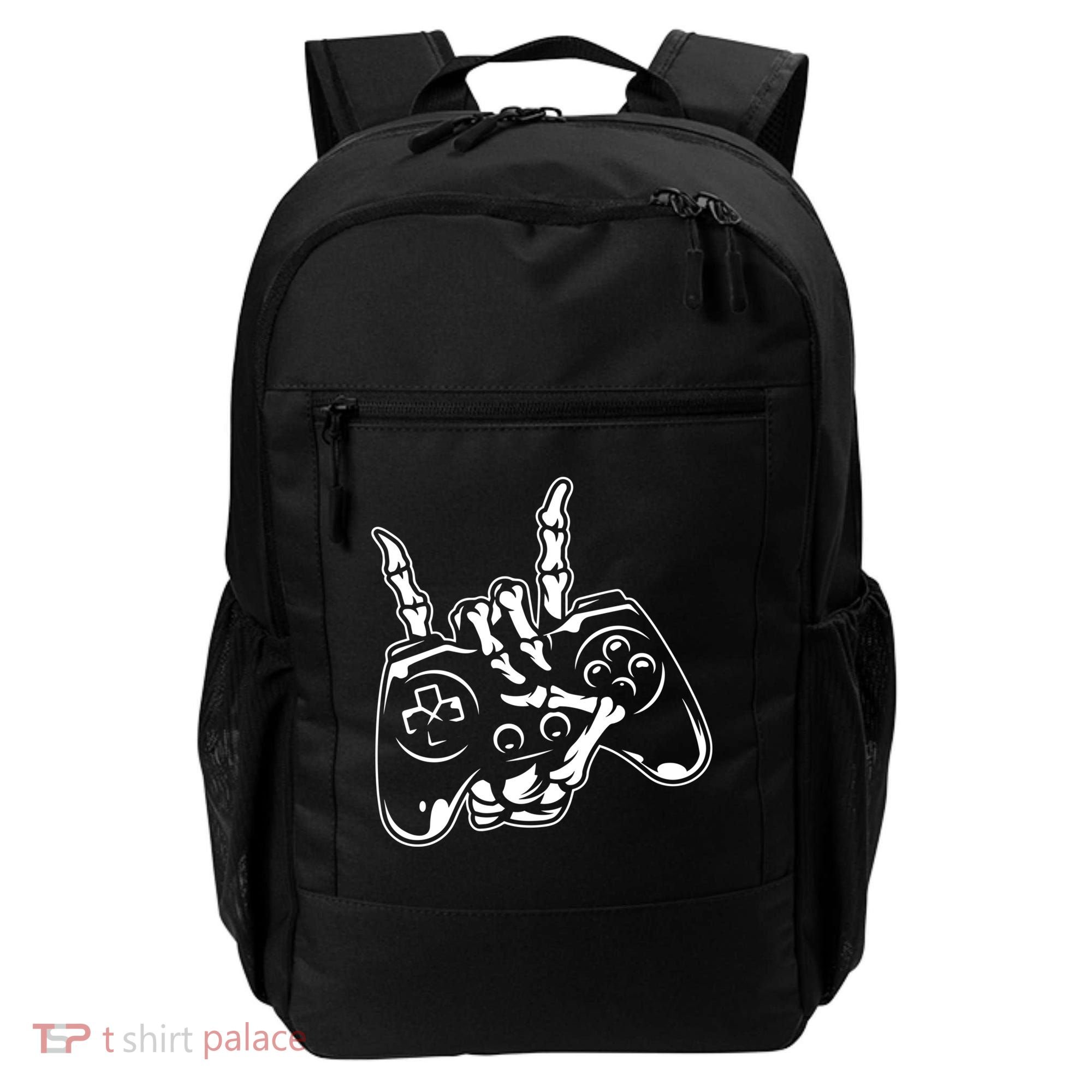Videogame Controller Skeleton Hand Lazy Halloween Costume Gift Backpack