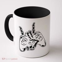 Videogame Controller Skeleton Hand Lazy Halloween Costume Gift Coffee Mug thumb 0