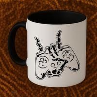 Videogame Controller Skeleton Hand Lazy Halloween Costume Gift Coffee Mug thumb 2